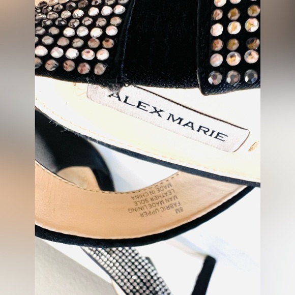 Alex Marie NEW Rhinestone Strap Heel Sandals, Black, Size 8 - Picture 7 of 7